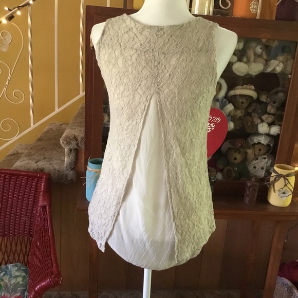 SILK AND LACE DOLCE RAGAZZA SPLIT BACK TANK - Picture 2 of 8